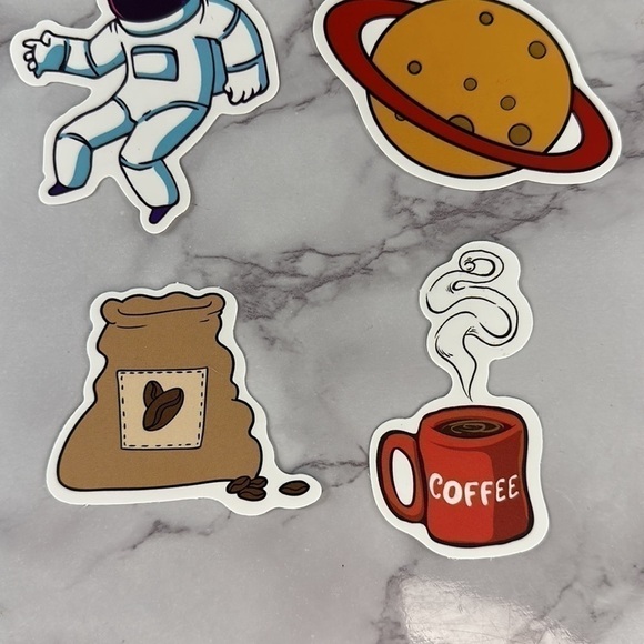 Corgi Coffee Space Stickers - Picture 3 of 5